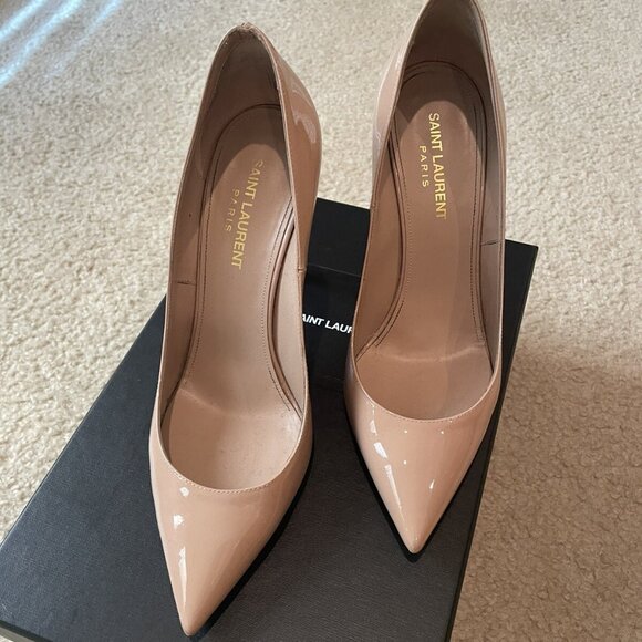 Yves Saint Laurent Shoes - Saint Laurent Anja 105 Pumps Beige High Heels